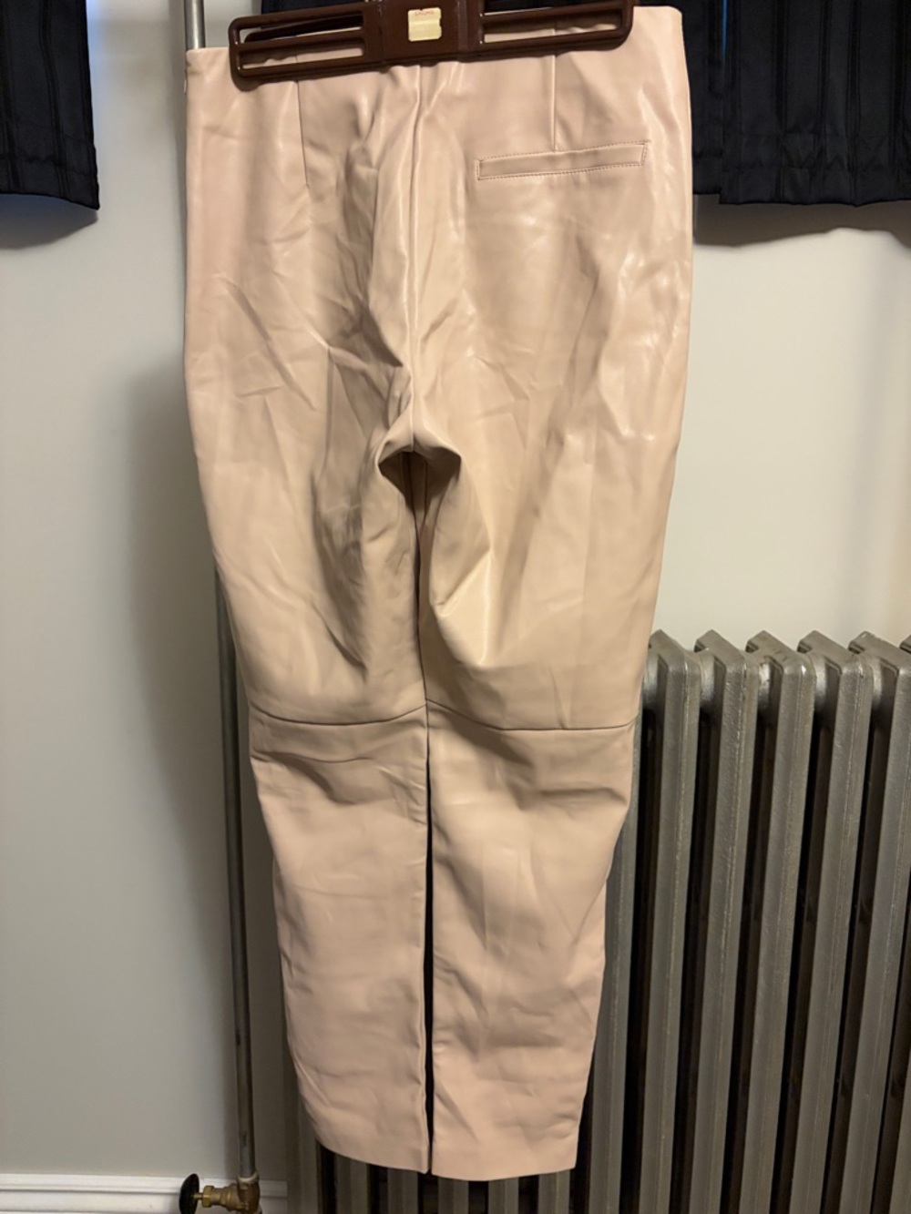 Mango Beige Faux Leather Straight-Leg Pants - Picture 8 of 8